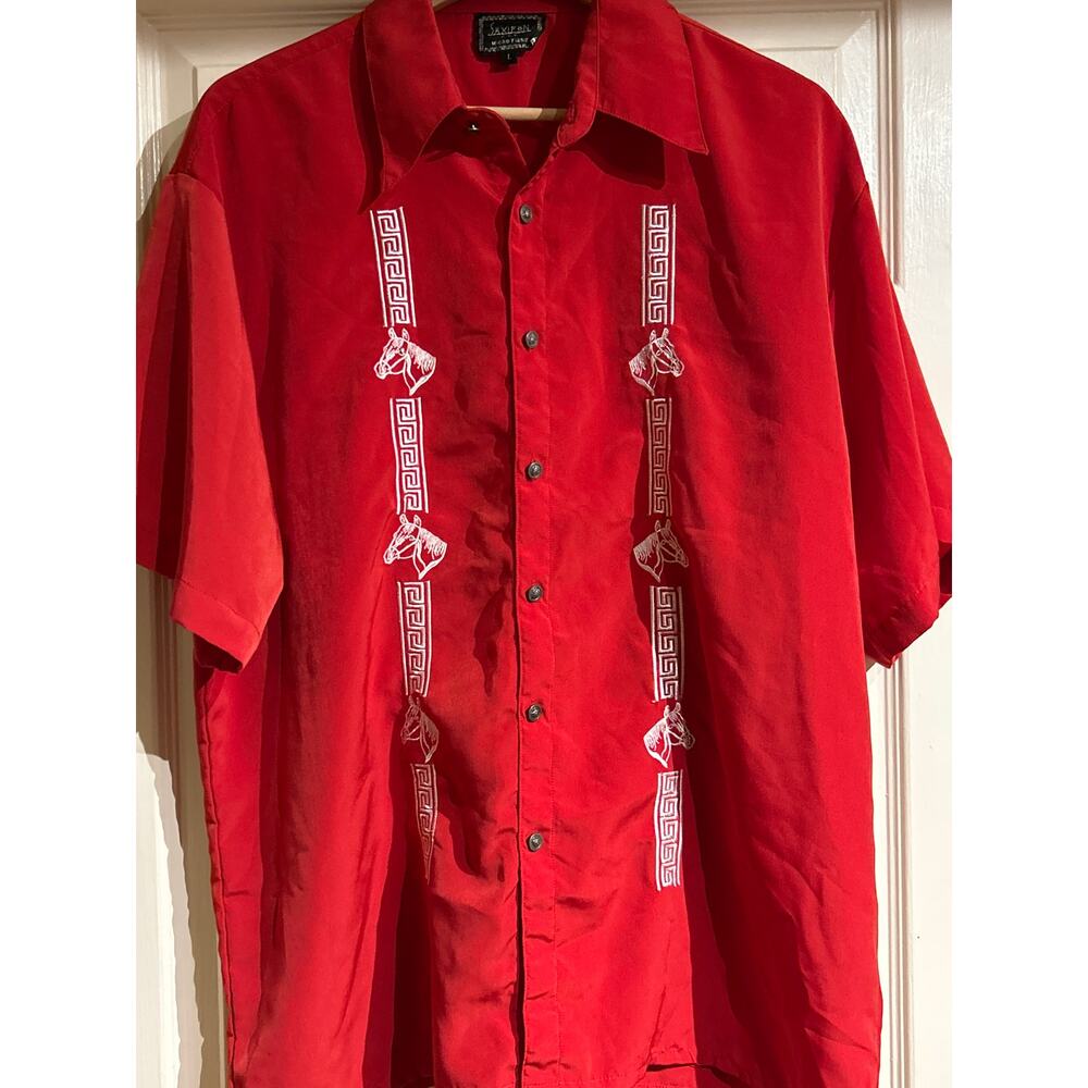 Vintage Saxifon Men's Embroidered Horse Shirt